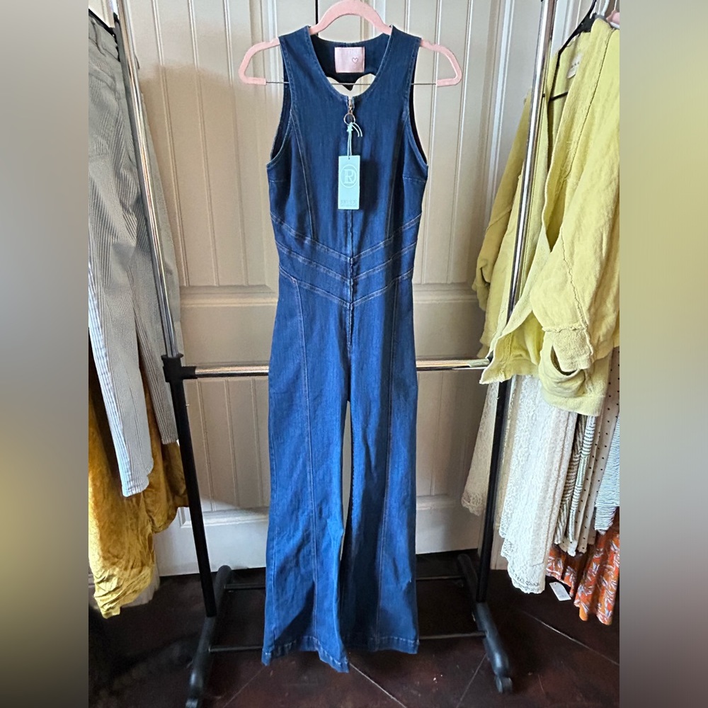 REVICE denim HOLLYWOOD HEARTTHROB jumpsuit NWT